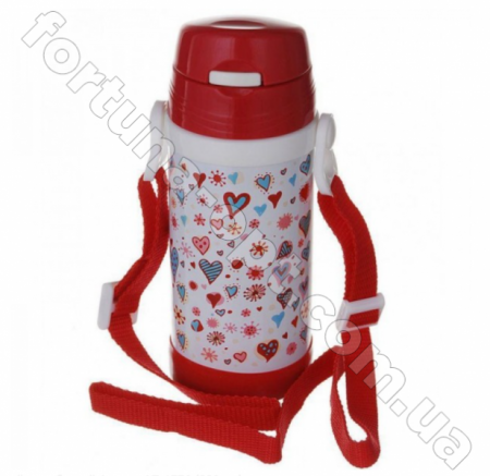 Термос детский с трубочкой и ремешком A-Plus - 1776 - 320 мл ➜ фото ➜р озн цена $4.98 -Интернет-магазин ✅ Fortuna-opt.com.ua. ✅