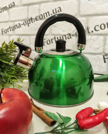 Чайник нержавеющий со свистком A-Plus - 1329 - 2,5 л  ✅ базовая цена $7.27 ✔ Опт ✔ Скидки ✔ Заходите! - Интернет-магазин ✅ Фортуна-опт ✅