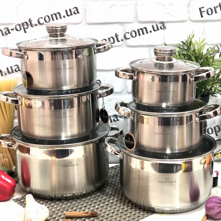 Набор нержавеющей посуды Edenberg EB - 4036 ✅ картинка - Интернет-магазин ✅ Fortuna-opt.com.ua. ✅ Набор нержавеющей посуды Edenberg EB - 4036➜ Опт и розница ✅ актуальная цена -Интернет магазин ✅ Фортуна ✅