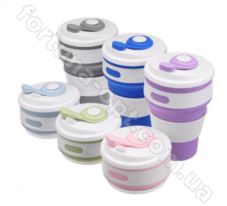 Стакан силиконовый складной Collapsible - 5332 - 350мл  ✅ базовая цена $2.81 ✔ Опт ✔ Скидки ✔ Заходите! - Интернет-магазин ✅ Фортуна-опт ✅