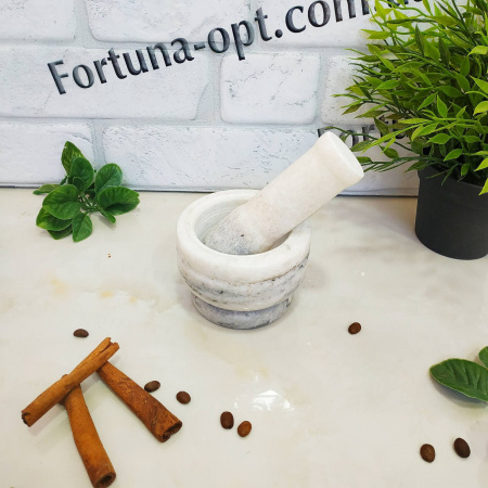 Ступка с пестиком мрамор А-Плюс 0540 ✅ базовая цена $5.10 ✔ Опт ✔ Скидки ✔ Заходите! - Интернет-магазин ✅ Фортуна-опт ✅