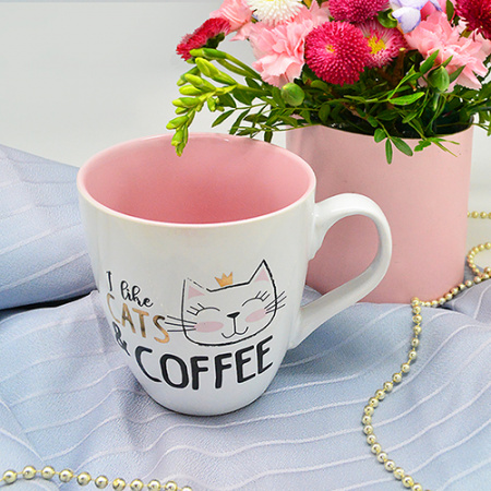 Чашка 550 мл "I love cats & coffee" 10320 ✅ картинка - Интернет-магазин ✅ Fortuna-opt.com.ua. ✅ Чашка 550 мл "I love cats & coffee" 10320 ✅ базовая цена $2.56 ✔ Опт ✔ Скидки ✔ Заходите! - Интернет-магазин ✅ Фортуна-опт ✅