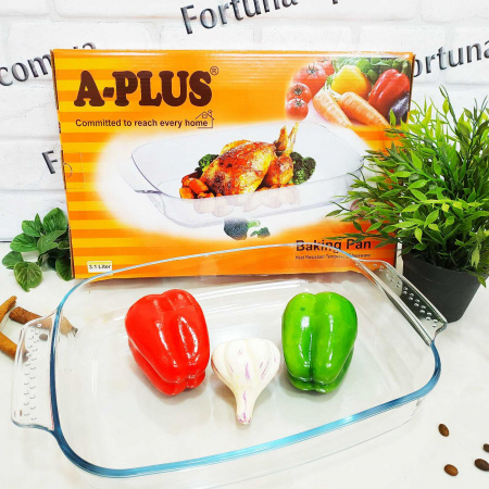 Противень из термостекла прямоугольный A-Plus - 1094 ✅ базовая цена $9.28 ✔ Опт ✔ Скидки ✔ Заходите! - Интернет-магазин ✅ Фортуна-опт ✅