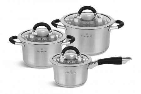 Набор нержавеющих кастрюль с ковшом Edenberg EB - 2403 ✅ картинка - Интернет-магазин ✅ Fortuna-opt.com.ua. ✅ Набор нержавеющих кастрюль с ковшом Edenberg EB - 2403➜ Опт и розница ✅ актуальная цена -Интернет магазин ✅ Фортуна ✅