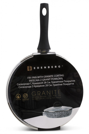 Сковорода с высокими бортами и крышкой Edenberg EB - 3439 - 26см, гранит✅базовая цена$15.63✔Опт✔Скидки✔Заходите! - Интернет-магазин ✅Фортуна-опт ✅