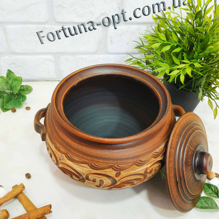   Бульйонник большой красная глина 2,5 л 7752 ✅ базовая цена 174.05 грн. ✔ Опт ✔ Скидки ✔ Заходите! - Интернет-магазин ✅ Фортуна-опт ✅