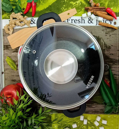 Казан 4.5л Vezzer круглый темный гранит 8006 ✅ базовая цена 713.54 грн. ✔ Опт ✔ Скидки ✔ Заходите! - Интернет-магазин ✅ Фортуна-опт ✅