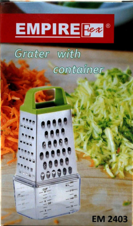 Терка н/ж 4-гр  с контейнером 80*60*200 мм 2403 ✅ базовая цена $2.58 ✔ Опт ✔ Скидки ✔ Заходите! - Интернет-магазин ✅ Фортуна-опт ✅