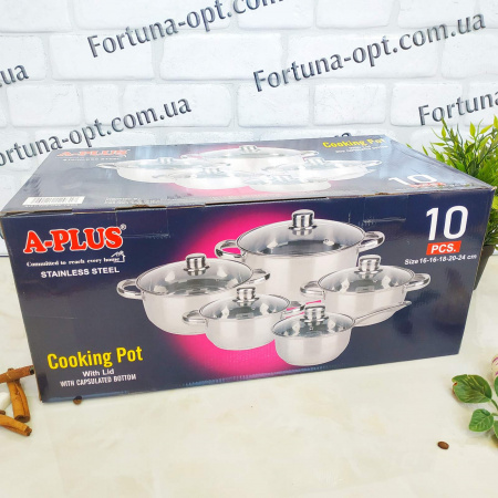 Набор посуды из нержавеющей стали A-Plus 1293➜ Опт и розница ✅ актуальная цена -Интернет магазин ✅ Фортуна ✅