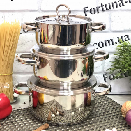 Набор кастрюль A-Plus - 1299 ✅ картинка - Интернет-магазин ✅ Fortuna-opt.com.ua. ✅ Набор кастрюль A-Plus - 1299➜ Опт и розница ✅ актуальная цена -Интернет магазин ✅ Фортуна ✅