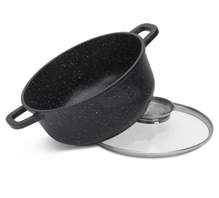 Казан - кастрюля круглая с мраморным покрытием A-Plus - 1462 - 5,2 л - 26 см ✅ базовая цена $20.53 ✔ Опт ✔ Скидки ✔ Заходите! - Интернет-магазин ✅ Фортуна-опт ✅