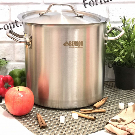 Кастрюля н/ж 12л профи Benson 0601 ✅ базовая цена $40.61 ✔ Опт ✔ Скидки ✔ Заходите! - Интернет-магазин ✅ Фортуна-опт ✅