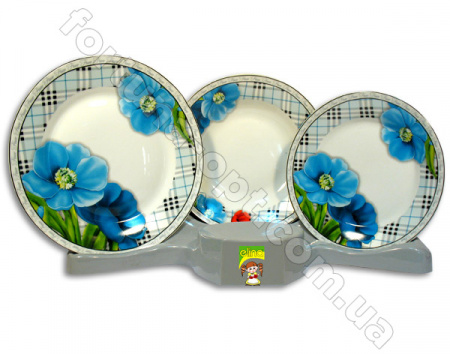 Набор тарелок 18 предметов Elina EL - 1110H  ✅ картинка - Интернет-магазин ✅ Fortuna-opt.com.ua. ✅ Набор тарелок 18 предметов Elina EL - 1110H  ✅ базовая цена 592.58 грн. ✔ Опт ✔ Скидки ✔ Заходите! - Интернет-магазин ✅ Фортуна-опт ✅