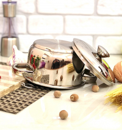 Кастрюля нержавеющая Empire - 5048 - 1,5 л ✅ картинка - Интернет-магазин ✅ Fortuna-opt.com.ua. ✅ Кастрюля нержавеющая Empire - 5048 - 1,5 л ✅ базовая цена $8.94 ✔ Опт ✔ Скидки ✔ Заходите! - Интернет-магазин ✅ Фортуна-опт ✅