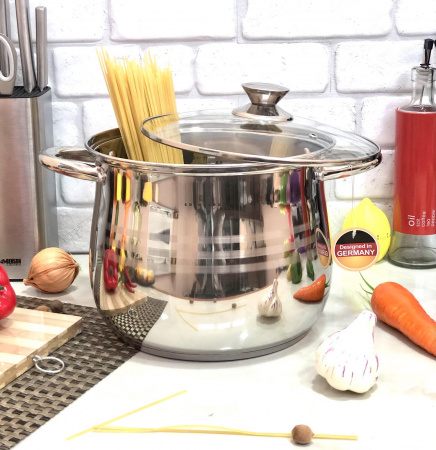 Кастрюля из нержавеющей стали Edenberg ЕВ - 534 - 8,8 л ✅ картинка - Интернет-магазин ✅ Fortuna-opt.com.ua. ✅ Кастрюля из нержавеющей стали Edenberg ЕВ - 534 - 8,8 л ✅ базовая цена $23.73 ✔ Опт ✔ Скидки ✔ Заходите! - Интернет-магазин ✅ Фортуна-опт ✅