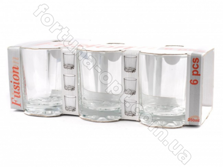 Набор стаканов стеклянных Глория - 6 шт. 280 мл - 03849 ✅ картинка - Интернет-магазин ✅ Fortuna-opt.com.ua. ✅ Набор стаканов стеклянных Глория - 6 шт. 280 мл - 03849 ✅ базовая цена 57.80 грн. ✔ Опт ✔ Скидки ✔ Заходите! - Интернет-магазин ✅ Фортуна-опт ✅