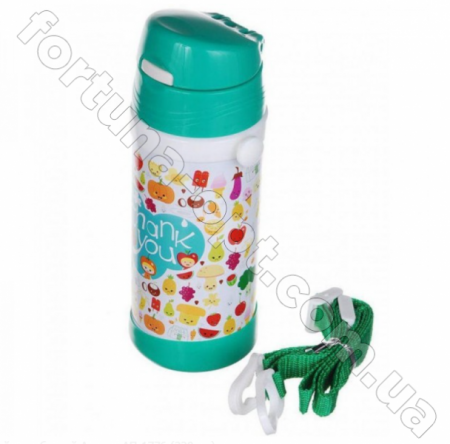 Термос детский с трубочкой и ремешком A-Plus - 1776 - 320 мл ➜ фото ➜р озн цена $4.98 -Интернет-магазин ✅ Fortuna-opt.com.ua. ✅