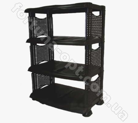 Полка для обуви 4-х ярусная черная (Ротанг ) 0727 ✅ базовая цена 224.66 грн. ✔ Опт ✔ Скидки ✔ Заходите! - Интернет-магазин ✅ Фортуна-опт ✅