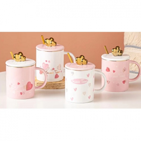 Чашка с кр и ложк 420 мл "With love" 00961(Ст) ✅ базовая цена $6 ✔ Опт ✔ Скидки ✔ Заходите! - Интернет-магазин ✅ Фортуна-опт ✅