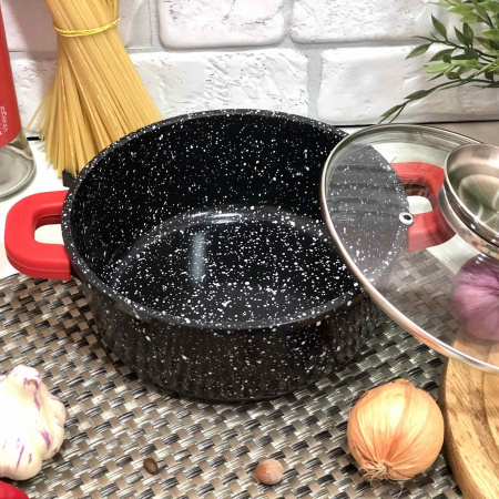 Казан мраморный с силииконовыми ручками 6,7л -1471 (A-Plus) ✅ базовая цена $19.76 ✔ Опт ✔ Скидки ✔ Заходите! - Интернет-магазин ✅ Фортуна-опт ✅