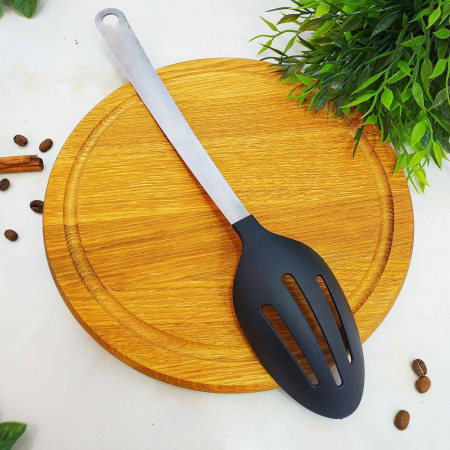 Ложка кухонная тефлоновая с дырками A-Plus - 0343 (34 см) ✅ картинка - Интернет-магазин ✅ Fortuna-opt.com.ua. ✅ Ложка кухонная тефлоновая с дырками A-Plus - 0343 (34 см) ✅ базовая цена $1.08 ✔ Опт ✔ Скидки ✔ Заходите! - Интернет-магазин ✅ Фортуна-опт ✅