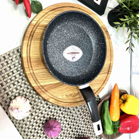 Сковорода 22 см с крышкой,гранитное покрытие A-Plus - 1480 ✅ базовая цена $9.13 ✔ Опт ✔ Скидки ✔ Заходите! - Интернет-магазин ✅ Фортуна-опт ✅