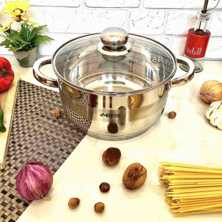 Кастрюля с девятислойным дном Benson 218 - 2,5 л  ✅ базовая цена $14.80 ✔ Опт ✔ Скидки ✔ Заходите! - Интернет-магазин ✅ Фортуна-опт ✅