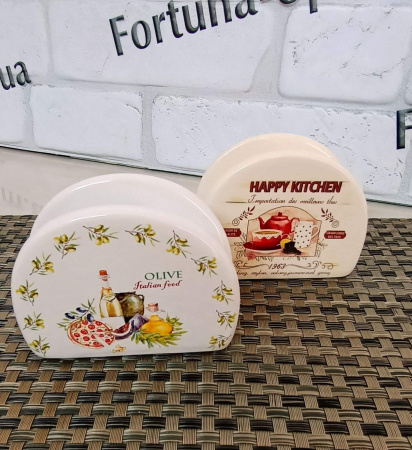 Салфетница керам "Хепи Китчен" 3662-11 ✅ базовая цена 40.46 грн. ✔ Опт ✔ Скидки ✔ Заходите! - Интернет-магазин ✅ Фортуна-опт ✅