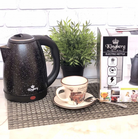 Электрический чайник - 2 л Черный Kingberg - 2040  ✅ базовая цена $8.15 ✔ Опт ✔ Скидки ✔ Заходите! - Интернет-магазин ✅ Фортуна-опт ✅