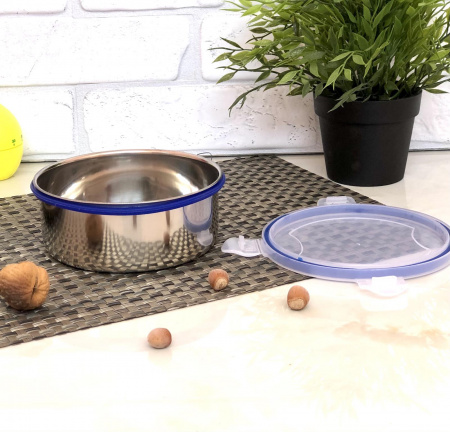 Миска из нержавеющей стали с герметичной крышкой 500 мл A-Plus - 0623 ✅ базовая цена $1.24 ✔ Опт ✔ Скидки ✔ Заходите! - Интернет-магазин ✅ Фортуна-опт ✅