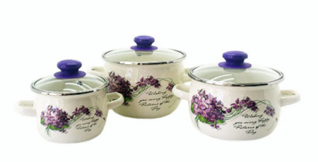 Набор кастрюль из эмали "6926" Виола 2,5л/3,5л/5,0л ✅ базовая цена 1&nbsp;176.61 грн. ✔ Опт ✔ Скидки ✔ Заходите! - Интернет-магазин ✅ Фортуна-опт ✅