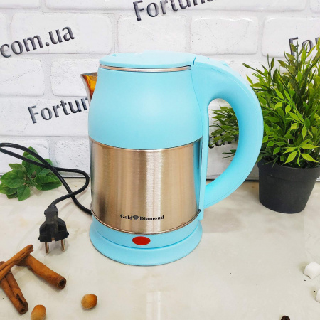 Чайник электрический пластик+нержавейка 2 л Kitchen - 0005 ✅ базовая цена $10.47 ✔ Опт ✔ Скидки ✔ Заходите! - Интернет-магазин ✅ Фортуна-опт ✅