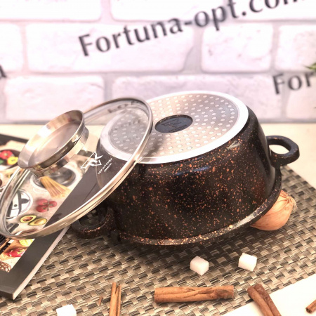 Кастрюля - казан Top Kitchen черный в оранжевую точку мрамор 2,4 л (20 см) TК 00051 ✅ базовая цена $16.01 ✔ Опт ✔ Скидки ✔ Заходите! - Интернет-магазин ✅ Фортуна-опт ✅