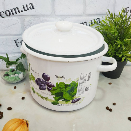 Кастрюля из эмали 5,5 л "242 Зелень фреш" ✅ базовая цена 351.29 грн. ✔ Опт ✔ Скидки ✔ Заходите! - Интернет-магазин ✅ Фортуна-опт ✅