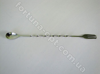Ложка для коктейля витая из нержавеющей стали - 14635 (33 см) ➜ Оптом и в розницу ✅ актуальная цена -Интернет магазин ✅ Фортуна ✅