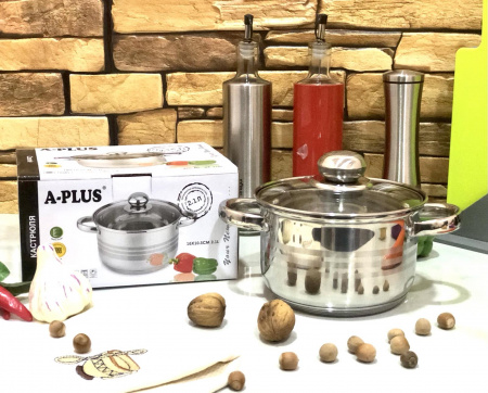 Кастрюля нержавеющая A-Plus - 2164 - 1,4 л ✅ базовая цена $6.86 ✔ Опт ✔ Скидки ✔ Заходите! - Интернет-магазин ✅ Фортуна-опт ✅
