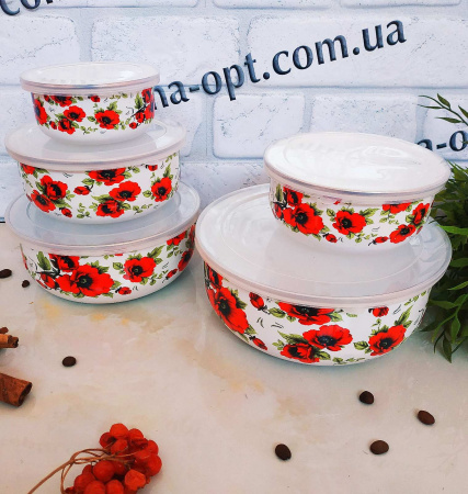 Набор эмалированных судочков A - Plus - 0967 - 5 шт ✅ картинка - Интернет-магазин ✅ Fortuna-opt.com.ua. ✅ Набор эмалированных судочков A - Plus - 0967 - 5 шт ✅ базовая цена $6.90 ✔ Опт ✔ Скидки ✔ Заходите! - Интернет-магазин ✅Фортуна-опт ✅