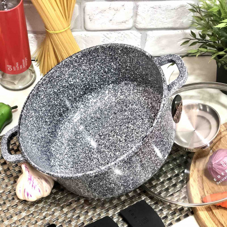 Кастрюля с мраморным покрытием с крышкой Edenberg EB - 3979 - 5.6л/26см ✅ картинка - Интернет-магазин ✅ Fortuna-opt.com.ua. ✅ Кастрюля с мраморным покрытием с крышкой Edenberg EB - 3979 - 5.6л/26см ✅ базовая цена $26.64 ✔ Опт ✔ Скидки ✔ Заходите! - Интернет-магазин ✅ Фортуна-опт ✅