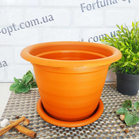 Горшок цветочный Натура d-21см, h-17см теракот 2939 ✅ базовая цена 41.56 грн. ✔ Опт ✔ Скидки ✔ Заходите! - Интернет-магазин ✅ Фортуна-опт ✅