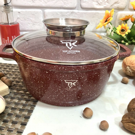 Кастрюля-казан Top Kitchen бордо TK 00052 - 4,5 л - 24 см✅базовая цена$19.17✔Опт✔Скидки✔Заходите! - Интернет-магазин ✅Фортуна-опт ✅