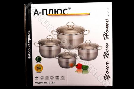 Набор кастрюль нержавейка A-Plus - 2183➜ Опт и розница ✅ актуальная цена -Интернет магазин ✅ Фортуна ✅