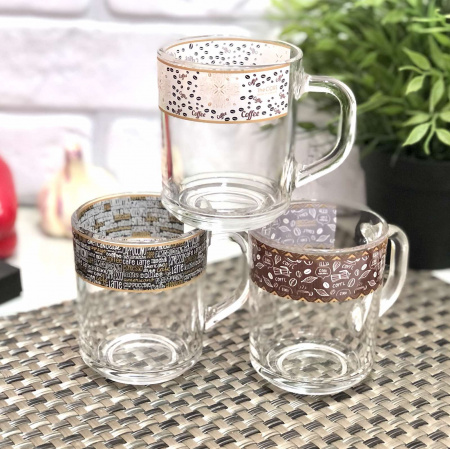 Чашка стеклянная 200 мл Кофе - 8104 - 8108 ✅ базовая цена 24.15 грн. ✔ Опт ✔ Скидки ✔ Заходите! - Интернет-магазин ✅ Фортуна-опт ✅