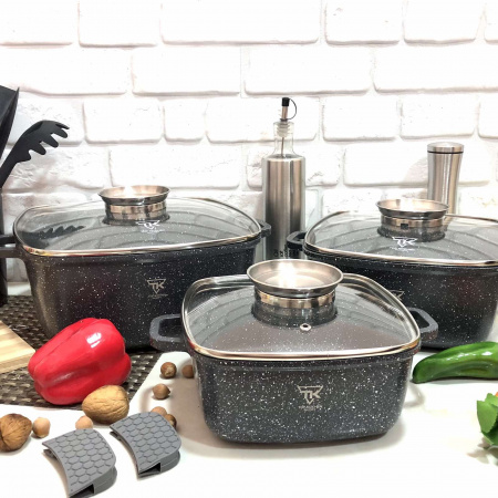 Набор кастрюль серый Top Kitchen - 00025 ✅ картинка - Интернет-магазин ✅ Fortuna-opt.com.ua. ✅ Набор кастрюль серый Top Kitchen - 00025 ✅ базовая цена $46.22 ✔ Опт ✔ Скидки ✔ Заходите! - Интернет-магазин ✅ Фортуна-опт ✅