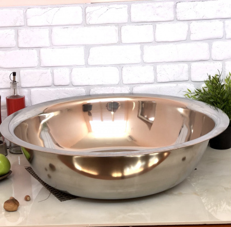 Миска из нержавеющей стали - A-Plus - 0882 (36 см) ✅ базовая цена $3.55 ✔ Опт ✔ Скидки ✔ Заходите! - Интернет-магазин ✅ Фортуна-опт ✅