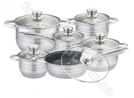 Набор нержавеющей посуды 12 предметов Edenberg ЕВ - 4040 ✅ картинка - Интернет-магазин ✅ Fortuna-opt.com.ua. ✅ Набор нержавеющей посуды 12 предметов Edenberg ЕВ - 4040➜ Опт и розница ✅ актуальная цена -Интернет магазин ✅ Фортуна ✅