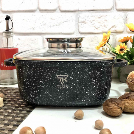 Кастрюля -казан квадрат Top Kitchen бордо TK 00055 - 4,5 л - (24 см)✅базовая цена$20.84✔Опт✔Скидки✔Заходите! - Интернет-магазин ✅Фортуна-опт ✅