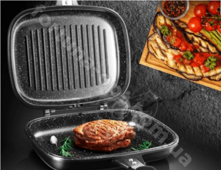 Сковорода гриль двухсторонняя Edenberg EB - 8138 - 32х25см ✅ картинка - Интернет-магазин ✅ Fortuna-opt.com.ua. ✅ Сковорода гриль двухсторонняя Edenberg EB - 8138 - 32х25см ✅ базовая цена $32.63 ✔ Опт ✔ Скидки ✔ Заходите! - Интернет-магазин ✅ Фортуна-опт ✅