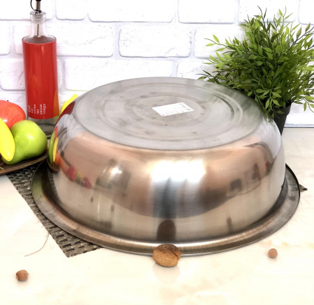 Миска из нержавеющей стали A-Plus - 0883 (38 см) ✅ базовая цена $4.03 ✔ Опт ✔ Скидки ✔ Заходите! - Интернет-магазин ✅ Фортуна-опт ✅