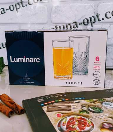 Стаканы "Luminarc Rhodes" 6 шт/наб 280 мл выс 9065 ✅ базовая цена 281.20 грн. ✔ Опт ✔ Скидки ✔ Заходите! - Интернет-магазин ✅ Фортуна-опт ✅