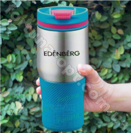 Термокружка с силиконовой вставкой Edenberg EB - 631 - 0,38 л ➜ фото ➜ розн цена $6.81 - Интернет-магазин ✅ Fortuna-opt.com.ua. ✅
